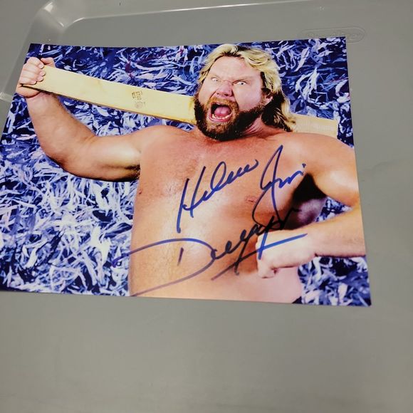Autographed Hacksaw Jim Duggan 2x4 Photo with COA - Picture 2 of 3